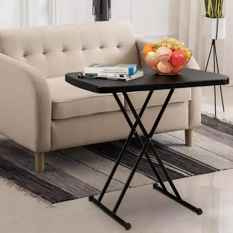 VINGLI Tavolino Pieghevole Portatile, Altezza Regolabile a 30 Posizioni, Tavolino Personale per Laptop TV, Tavolino da Campeggio, Piano in Plastica HDPE con Struttura in Acciaio, Nero