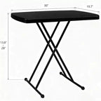 VINGLI Tavolino Pieghevole Portatile, Altezza Regolabile a 30 Posizioni, Tavolino Personale per Laptop TV, Tavolino da Campeggio, Piano in Plastica HDPE con Struttura in Acciaio, Nero