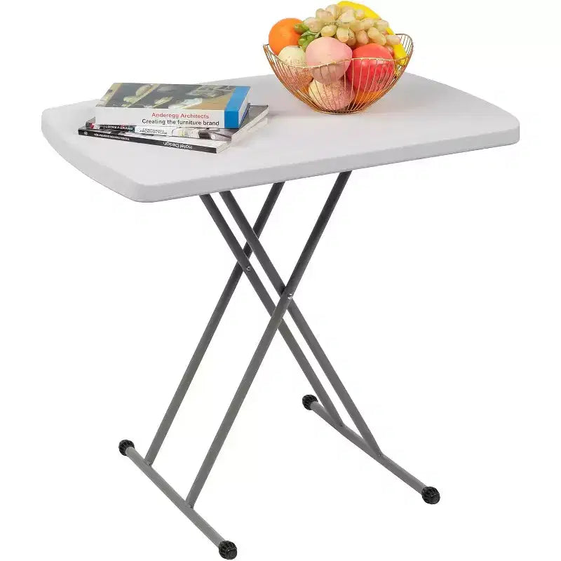 VINGLI Tavolino Pieghevole Portatile, Altezza Regolabile a 30 Posizioni, Tavolino Personale per Laptop TV, Tavolino da Campeggio, Piano in Plastica HDPE con Struttura in Acciaio, Nero