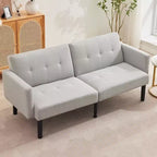 Divano letto futon convertibile 75,5", divano futon di metà secolo, divano reclinabile regolabile a 3 posizioni, reclinabile moderno con gambe, facile da pulire