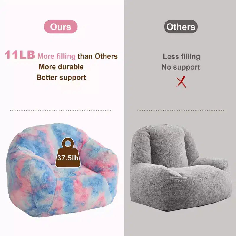 Pouf a Sacco per Adulti, Poltrona Lounge in Peluche con Pelliccia Sintetica e Memory Foam, Poltrona a Sacco Ergonomica, Poltrona a Sacco Accogliente e Morbida, per Dormitorio, Soggiorno