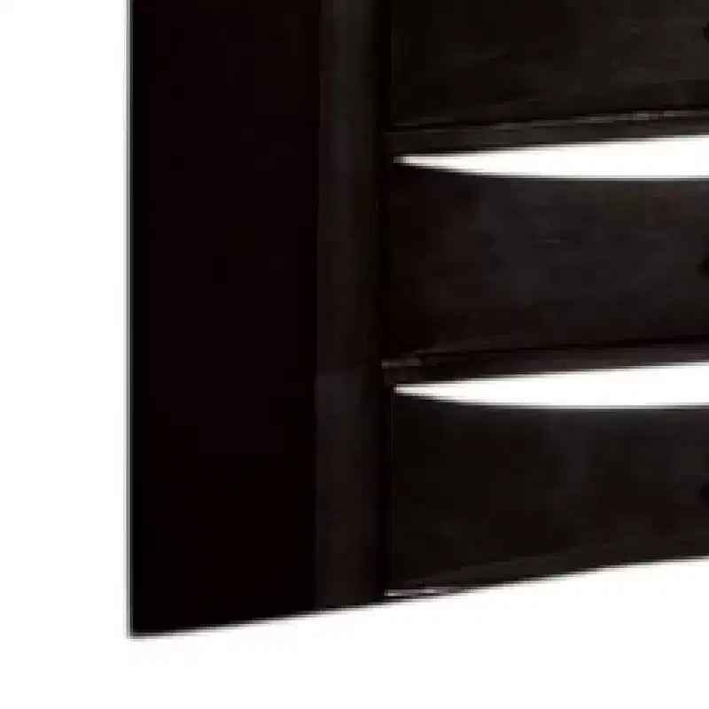 Cassettiera alta Royal Hampton, 5 cassetti, maniglie cromate, legno nero moderno