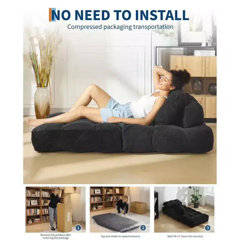 COZONY Divano Letto Pieghevole 3-in-1 con Cuscino, Poltrona Letto Trasformabile 34", Materasso Portatile Senza Struttura con Supporto Lombare, Nessun Montaggio Richiesto
