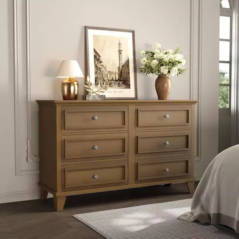 GustoWave Comò a 3/6/7 Cassetti, Mobile Contenitore in Legno con Raffinate Maniglie in Metallo, Comò dal Design Moderno per Camera da Letto, Soggiorno, Ingresso