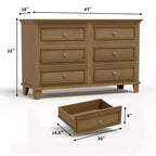 GustoWave Comò a 3/6/7 Cassetti, Mobile Contenitore in Legno con Raffinate Maniglie in Metallo, Comò dal Design Moderno per Camera da Letto, Soggiorno, Ingresso