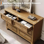 GustoWave Comò a 3/6/7 Cassetti, Mobile Contenitore in Legno con Raffinate Maniglie in Metallo, Comò dal Design Moderno per Camera da Letto, Soggiorno, Ingresso