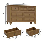 GustoWave Comò a 3/6/7 Cassetti, Mobile Contenitore in Legno con Raffinate Maniglie in Metallo, Comò dal Design Moderno per Camera da Letto, Soggiorno, Ingresso