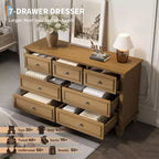 GustoWave Comò a 3/6/7 Cassetti, Mobile Contenitore in Legno con Raffinate Maniglie in Metallo, Comò dal Design Moderno per Camera da Letto, Soggiorno, Ingresso