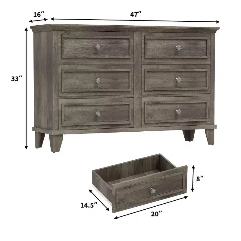 GustoWave Comò a 3/6/7 Cassetti, Mobile Contenitore in Legno con Raffinate Maniglie in Metallo, Comò dal Design Moderno per Camera da Letto, Soggiorno, Ingresso