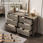 GustoWave Comò a 3/6/7 Cassetti, Mobile Contenitore in Legno con Raffinate Maniglie in Metallo, Comò dal Design Moderno per Camera da Letto, Soggiorno, Ingresso