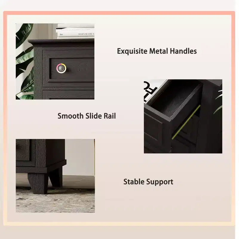 GustoWave Comò a 3/6/7 Cassetti, Mobile Contenitore in Legno con Raffinate Maniglie in Metallo, Comò dal Design Moderno per Camera da Letto, Soggiorno, Ingresso