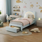 Struttura letto singolo, imbottita a piattaforma con testiera regolabile e LED smart, supporto a doghe in legno, nessun materasso a molle richiesto.