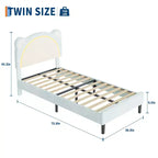 Struttura letto singolo, imbottita a piattaforma con testiera regolabile e LED smart, supporto a doghe in legno, nessun materasso a molle richiesto.