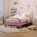 Struttura letto singolo, imbottita a piattaforma con testiera regolabile e LED smart, supporto a doghe in legno, nessun materasso a molle richiesto.