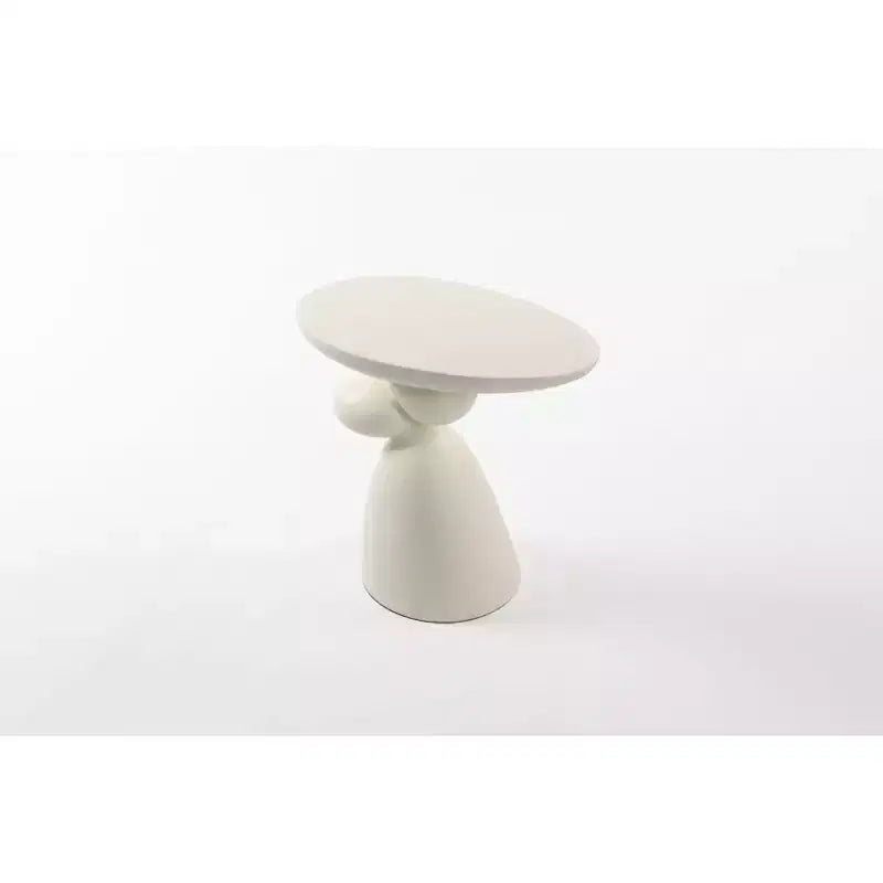 Okak Tavolino Decorativo Elegante, Tavolino da Divano in Fibra di Vetro con Piedistallo, Tavolino Decorativo per Soggiorno, Camera da Letto, Camera degli Ospiti