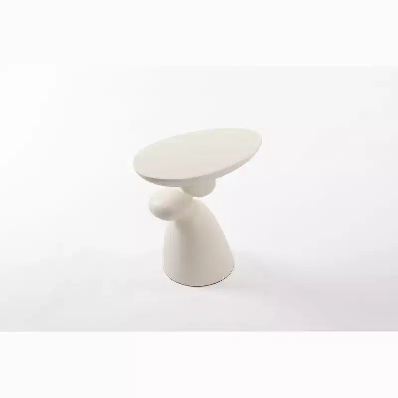 Okak Tavolino Decorativo Elegante, Tavolino da Divano in Fibra di Vetro con Piedistallo, Tavolino Decorativo per Soggiorno, Camera da Letto, Camera degli Ospiti