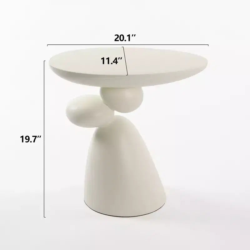 Okak Tavolino Decorativo Elegante, Tavolino da Divano in Fibra di Vetro con Piedistallo, Tavolino Decorativo per Soggiorno, Camera da Letto, Camera degli Ospiti