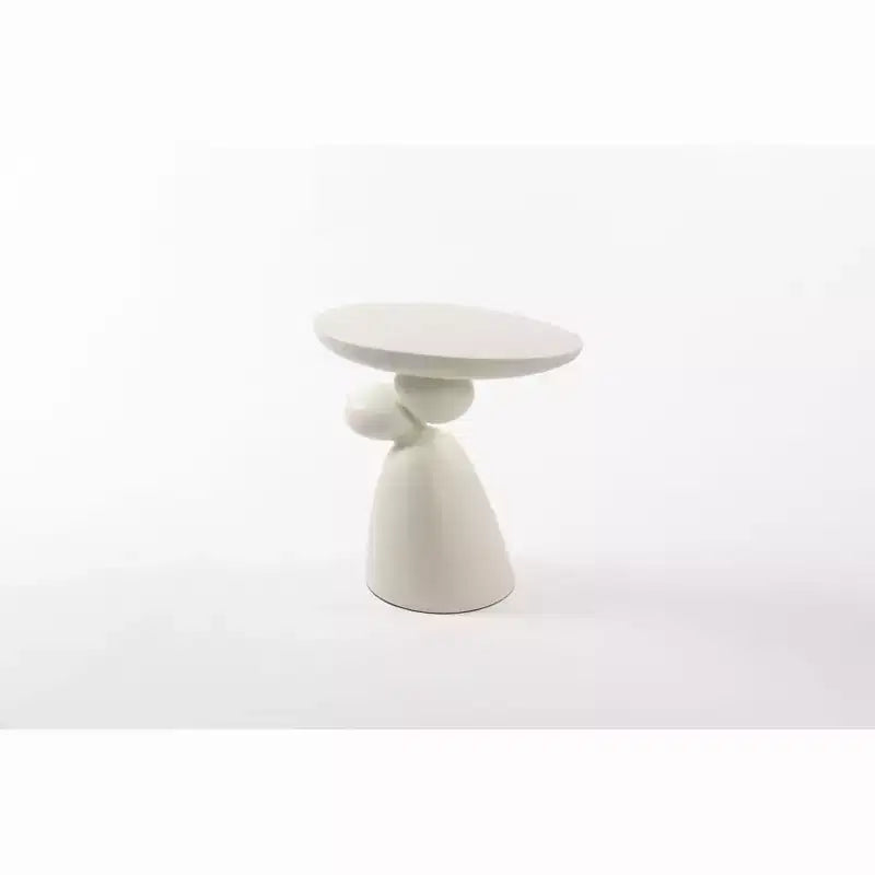 Okak Tavolino Decorativo Elegante, Tavolino da Divano in Fibra di Vetro con Piedistallo, Tavolino Decorativo per Soggiorno, Camera da Letto, Camera degli Ospiti