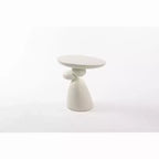 Okak Tavolino Decorativo Elegante, Tavolino da Divano in Fibra di Vetro con Piedistallo, Tavolino Decorativo per Soggiorno, Camera da Letto, Camera degli Ospiti