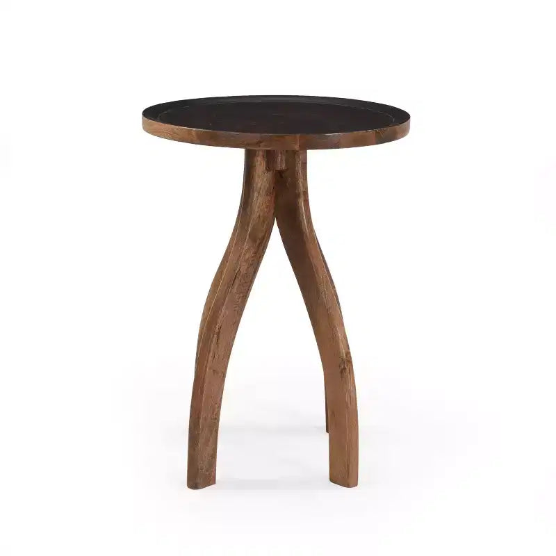 Okak Tavolino Vintage con 4 Gambe Ad Arco, Tavolino da Divano con Piano in Legno Scanalato, Tavolino d'Appoggio per Lato Divano, Tavolino d'Appoggio, Legno