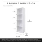 Libreria Etagere a 4 Ripiani in Legno Homez da 41,81 Pollici di Altezza
