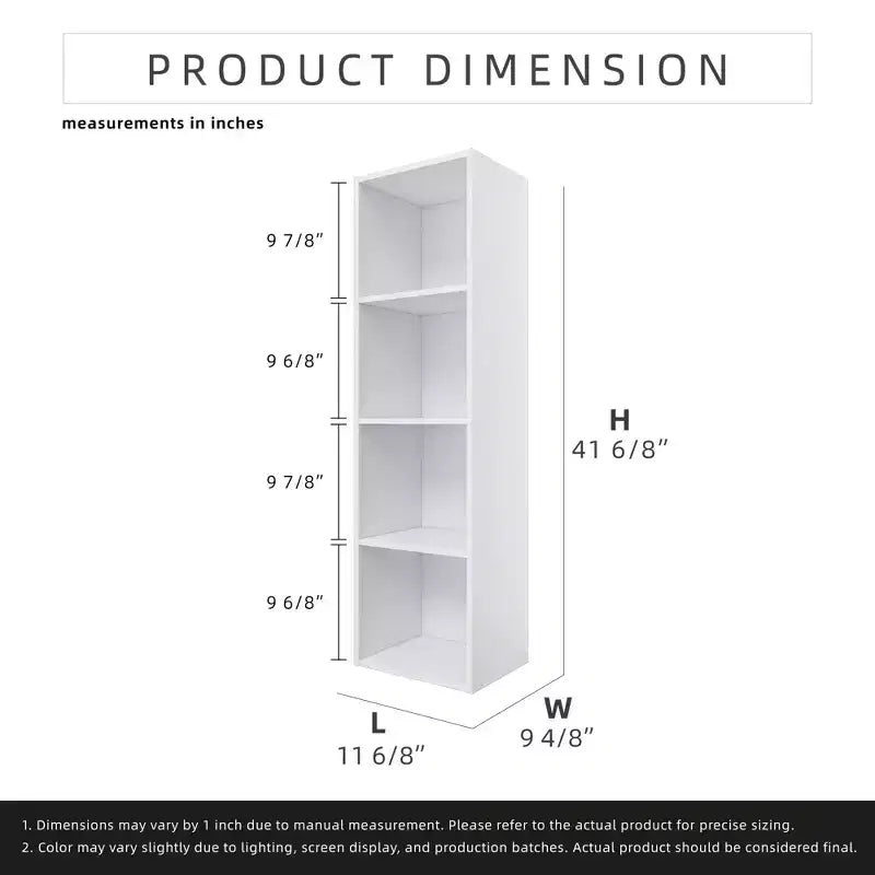 Libreria Etagere a 4 Ripiani in Legno Homez da 41,81 Pollici di Altezza