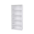 Libreria etagere Homez in legno da 134 cm con 5 ripiani regolabili