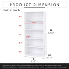 Libreria etagere Homez in legno da 134 cm con 5 ripiani regolabili