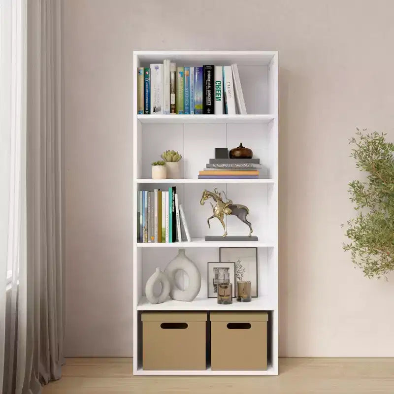 Libreria etagere Homez in legno da 134 cm con 5 ripiani regolabili