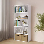 Libreria etagere Homez in legno da 134 cm con 5 ripiani regolabili