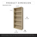 Libreria etagere Homez in legno da 134 cm con 5 ripiani regolabili