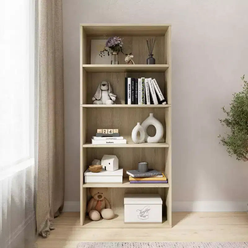 Libreria etagere Homez in legno da 134 cm con 5 ripiani regolabili