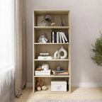 Libreria etagere Homez in legno da 134 cm con 5 ripiani regolabili