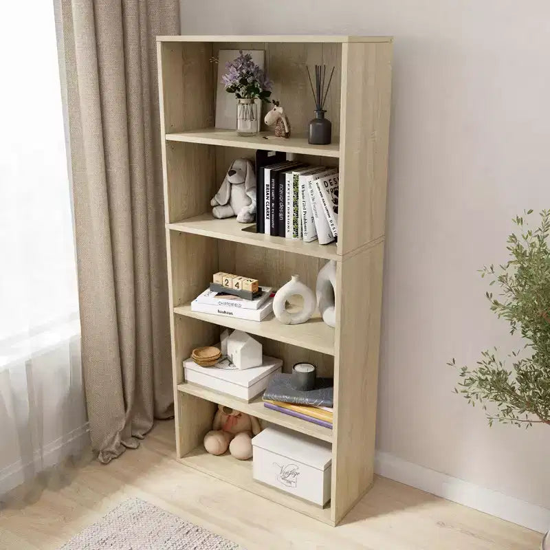 Libreria etagere Homez in legno da 134 cm con 5 ripiani regolabili