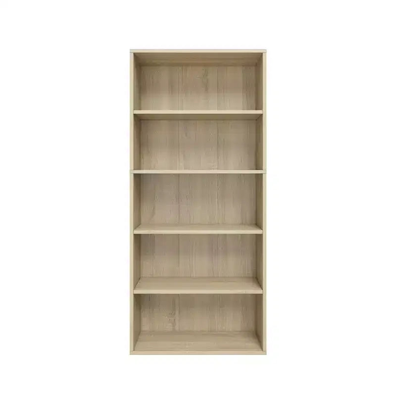 Homez 52.83 in. Tall Wood 5-Shelf Etagere Bookcase with Adjustable Shelves