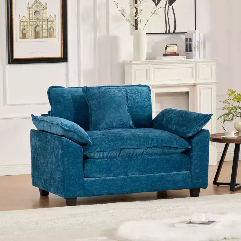 CLIHOME Cloud Sofa - Poltrona singola, divano componibile moderno, comodo cuscino imbottito a doppio strato, tessuto ciniglia traspirante