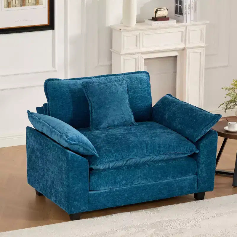 CLIHOME Cloud Sofa - Poltrona singola, divano componibile moderno, comodo cuscino imbottito a doppio strato, tessuto ciniglia traspirante