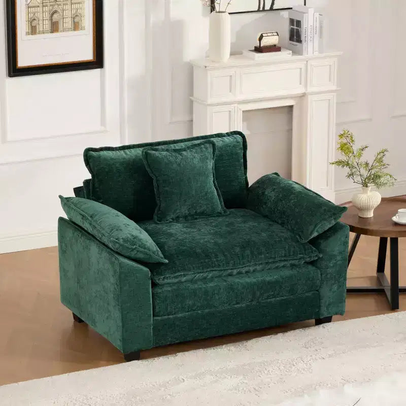 CLIHOME Cloud Sofa - Poltrona singola, divano componibile moderno, comodo cuscino imbottito a doppio strato, tessuto ciniglia traspirante