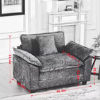 CLIHOME Cloud Sofa - Poltrona singola, divano componibile moderno, comodo cuscino imbottito a doppio strato, tessuto ciniglia traspirante