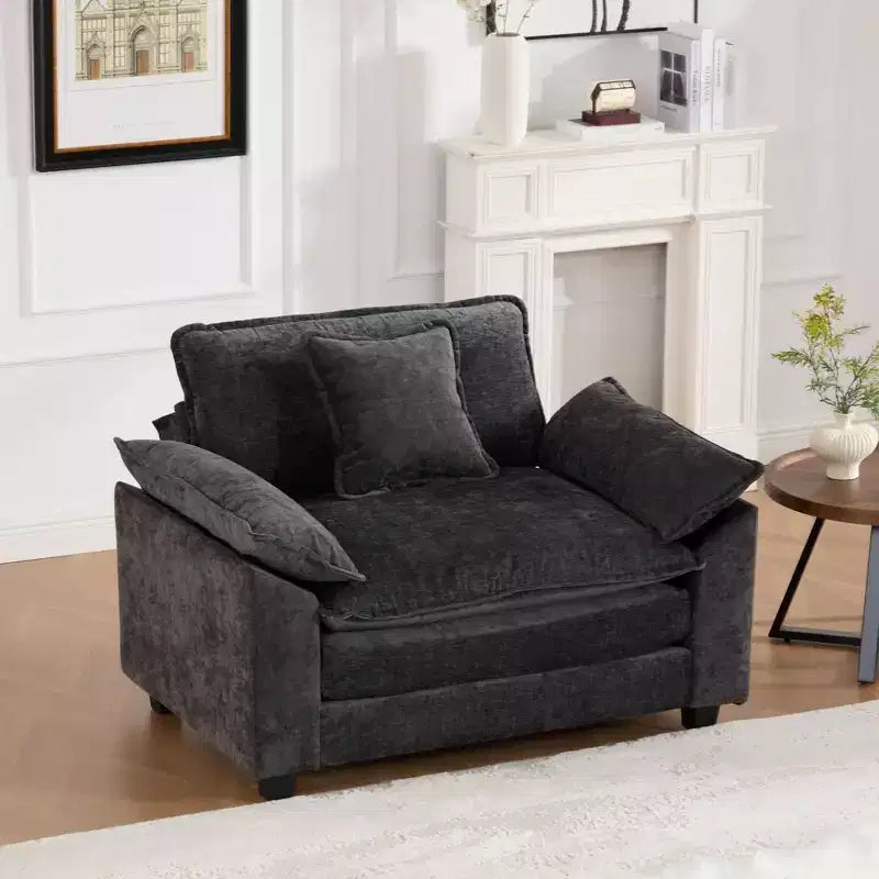 CLIHOME Cloud Sofa - Poltrona singola, divano componibile moderno, comodo cuscino imbottito a doppio strato, tessuto ciniglia traspirante
