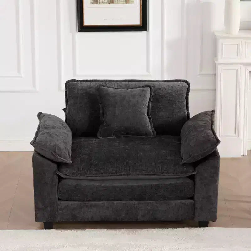 CLIHOME Cloud Sofa - Poltrona singola, divano componibile moderno, comodo cuscino imbottito a doppio strato, tessuto ciniglia traspirante