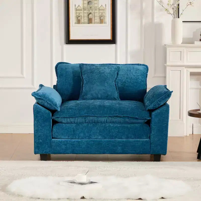 CLIHOME Cloud Sofa - Poltrona singola, divano componibile moderno, comodo cuscino imbottito a doppio strato, tessuto ciniglia traspirante