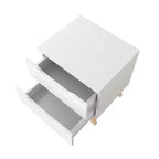 Homez 18.89 in. Tavolino rettangolare in legno bianco e rovere naturale con 2 cassetti