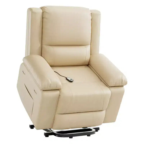41.7 PU Leather Power Lift Recliner Chair, Adjustable Recliner, Seat Width, Cup Holders, Ergonomic Single Sofa, for Living Room