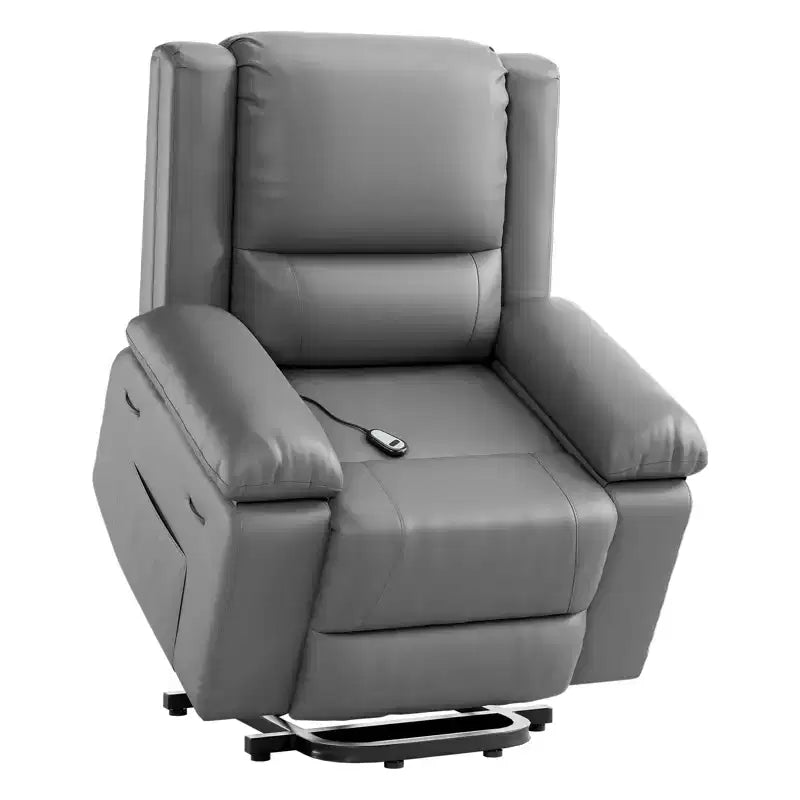 Poltrona reclinabile a spinta elettrica in similpelle PU 41.7, regolabile, larghezza seduta, portabicchieri, divano singolo ergonomico, per soggiorno