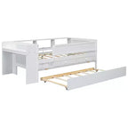 Letto a giorno in metallo singolo con testiera libreria, letto a giorno con letto estraibile e porte USB, letto a giorno Captain's con ripiani portaoggetti