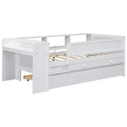 Letto a giorno in metallo singolo con testiera libreria, letto a giorno con letto estraibile e porte USB, letto a giorno Captain's con ripiani portaoggetti