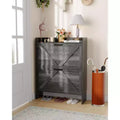 Shoe Cabinet with 2 Flip-Top Drawers, Freestanding Concealed Shoe Rack, Metal Handles, Slim Design for Hallway, Living Room