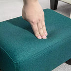 Poggiapiedi Ottomano Piccolo, Poggiapiedi con Rivestimento in Tessuto di Lino e Gambe in Plastica, Pouf Cubo