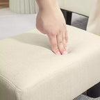 Poggiapiedi Ottomano Piccolo, Poggiapiedi con Rivestimento in Tessuto di Lino e Gambe in Plastica, Pouf Cubo
